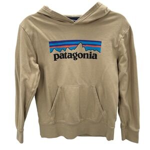 Patagonia Kids‎ Tan Organic Cotton Lightweight Hoodie Long Sleeve Shirt Sz Large